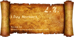 Lővy Norbert névjegykártya